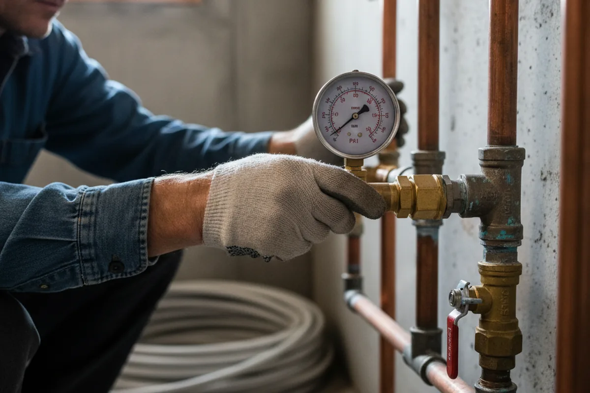 Pressure testing a repaired line during Water Line Repair in Kimberly
